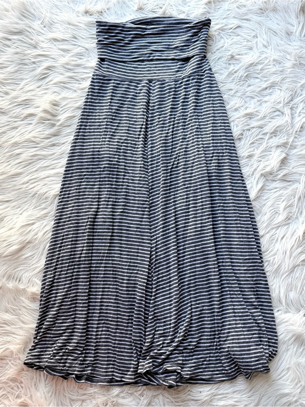 Y2K stretchy fold over maxi skirt or strapless midi dress casual beach